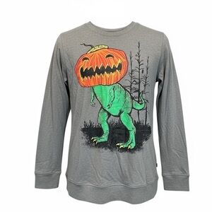 Cat &‎ Jack Pumpkin Head T-Rex Halloween long sleeveTee shirt 12/14 NWT